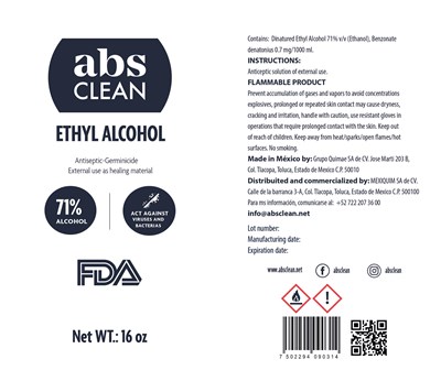 16 Oz Label (Alcohol Etil Abs 16 Oz)